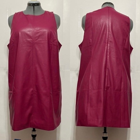J. Crew Dresses & Skirts - J.Crew NWT Sz XXL Dark Berry In Faux Leather Shift Dress